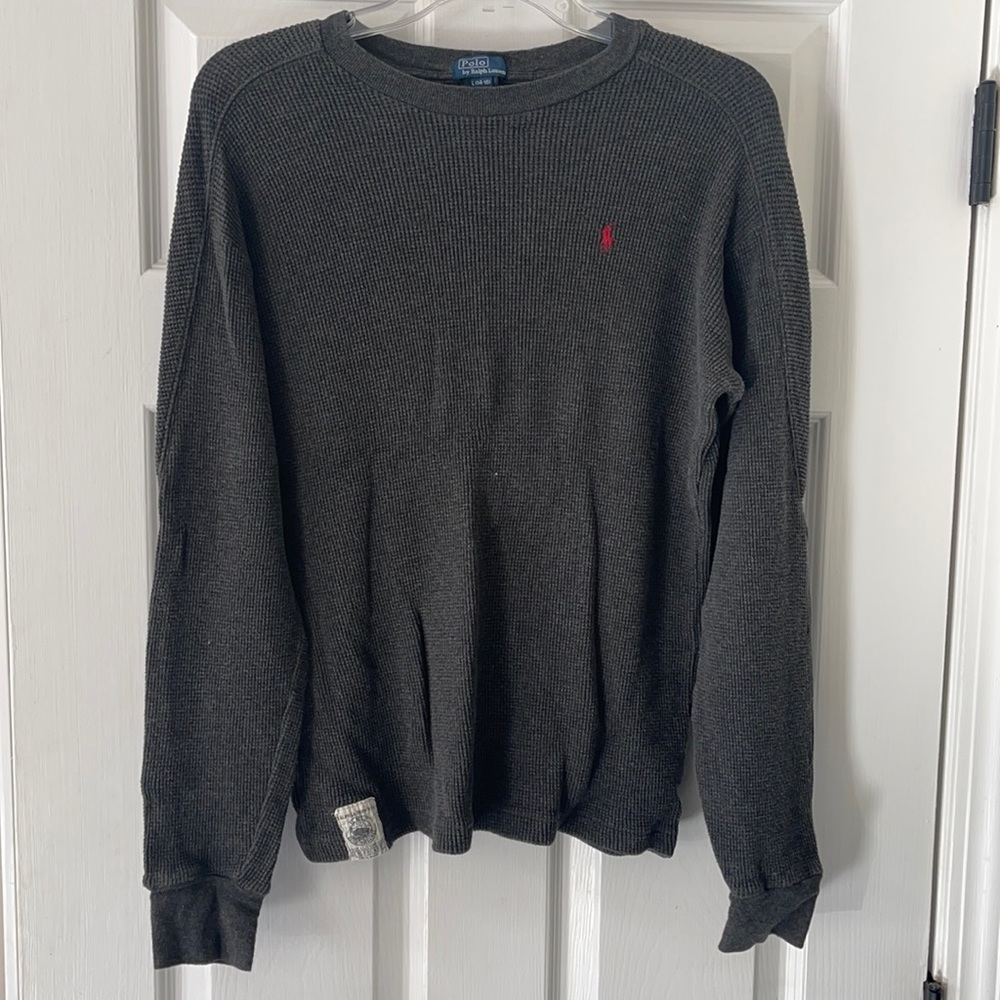 Boys Polo long sleeve waffle tee